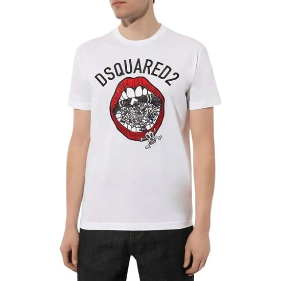 Dsquared2 Merk T-shirt Met Mondprint, Wit - Image 2