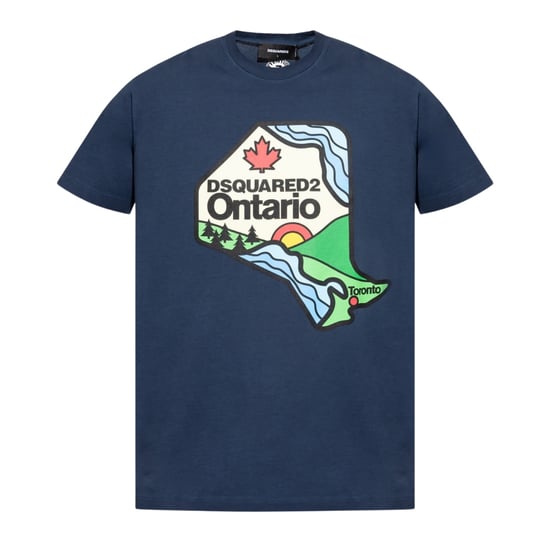 Dsquared2 Ontario Logo Navy Blue T-shirt - Image 1