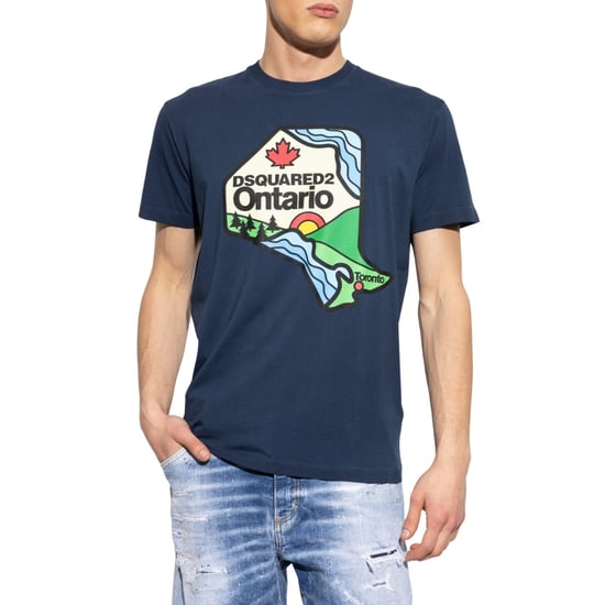 Dsquared2 Ontario Logo Navy Blue T-shirt - Image 2
