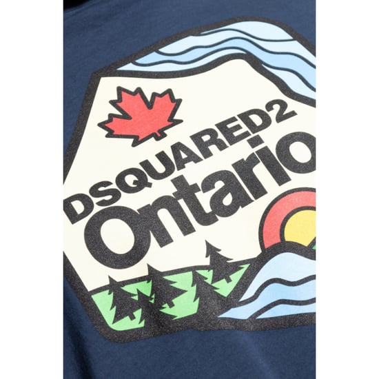 Dsquared2 Ontario Logo Navy Blue T-shirt - Image 4