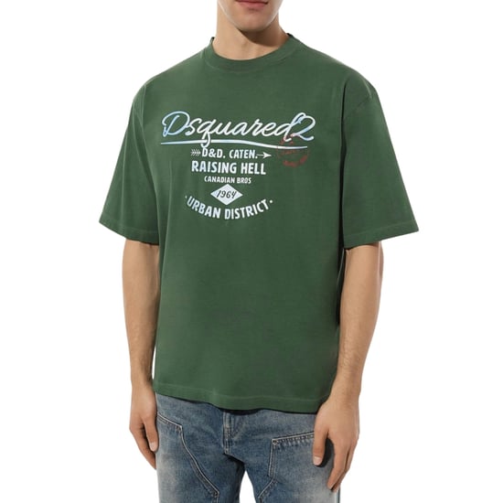 Dsquared2 Branded Raising Hell Logo Groen T-shirt - Image 3