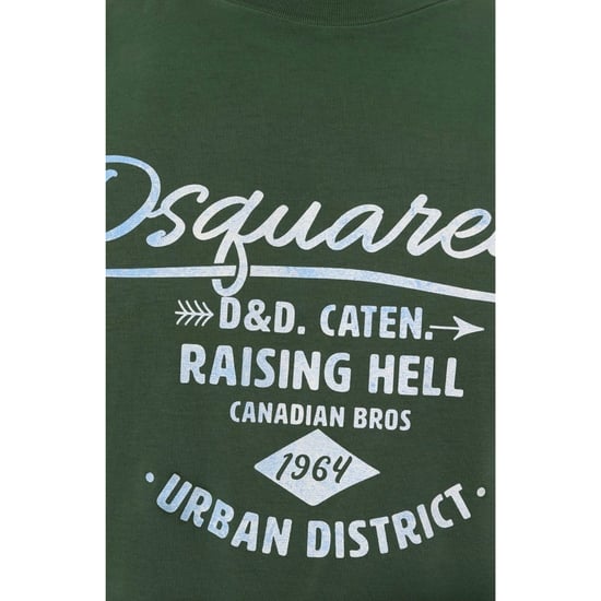 Dsquared2 Branded Raising Hell Logo Groen T-shirt - Image 5