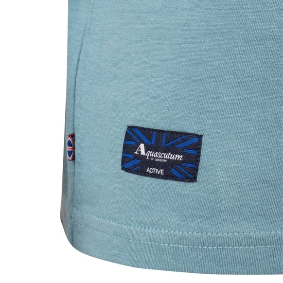 Aquascutum Active Bomullsränder Avio Blå T-shirt - Image 4