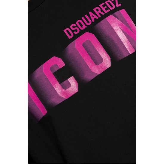 Dsquared2 Icon Pink Blur Print Black Loose Fit T-shirt - Image 4