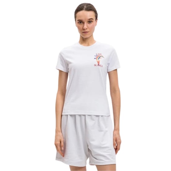 Casablanca Mönstrad Vit T-shirt Med Naturmotiv Och Lärare - Image 2