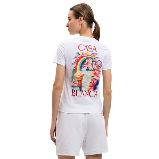 Casablanca Mönstrad Vit T-shirt Med Naturmotiv Och Lärare - Image 3