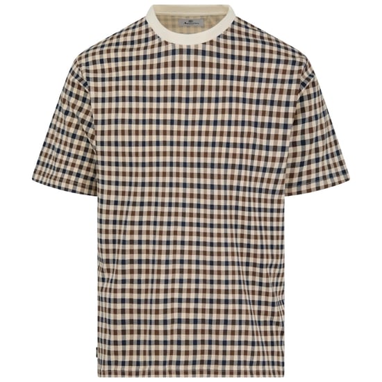 Aquascutum Active Iconic Check Old White Beige T-shirt - Image 1