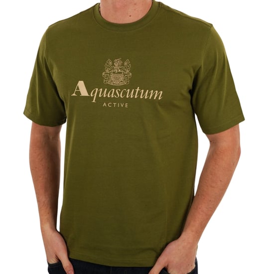 Aquascutum Active Big Logo T-shirt Army Green - Image 3