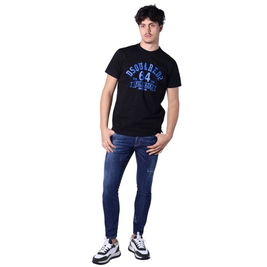 Dsquared2 Cigarette Fit College Svart T-shirt - Image 4