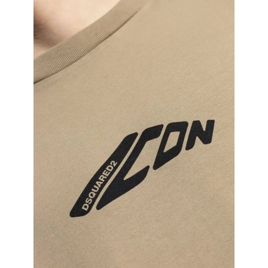 Dsquared2 Khaki Långärmad T-shirt Svart Stretchig Ikonlogga - Image 4