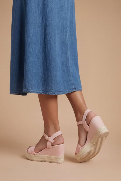 Amelie Textile Platform Open Toe Wedge Sandals - Image 2