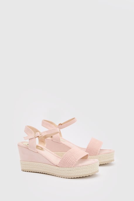 Amelie Textile Platform Open Toe Wedge Sandals - Image 3