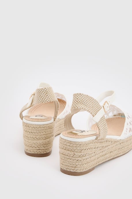 Pattie Textile Lace Ankle Strap Closed Toe Wedges - Image 4