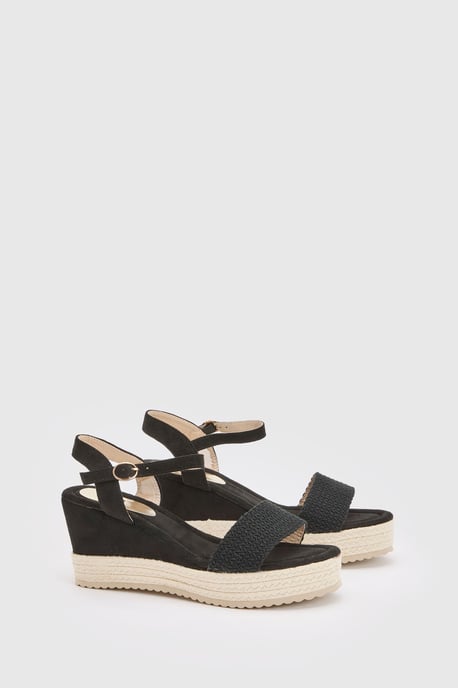 Amelie Textile Platform Open Toe Wedge Sandals - Image 3