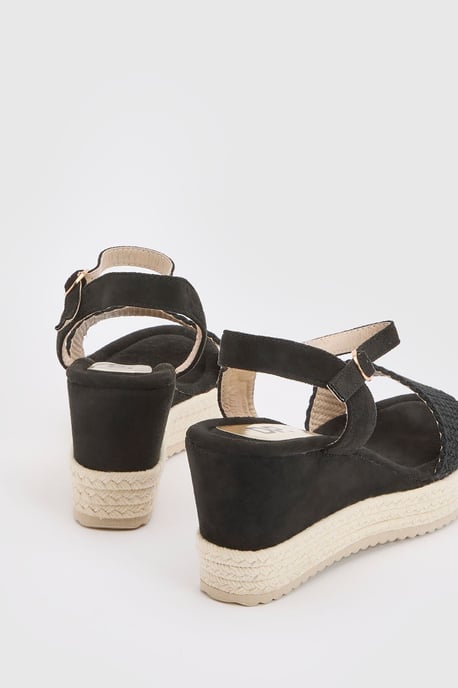 Amelie Textile Platform Open Toe Wedge Sandals - Image 4