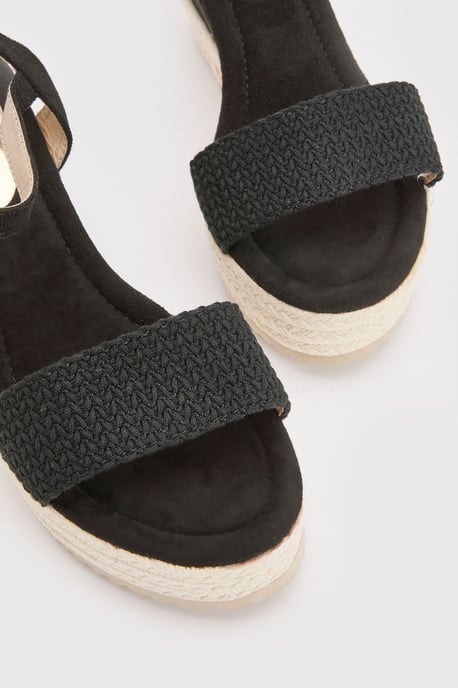 Amelie Textile Platform Open Toe Wedge Sandals - Image 5