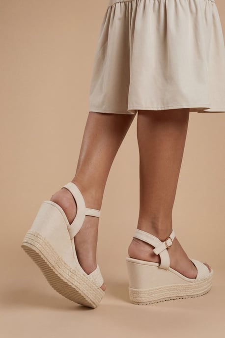 Amelie Textile Platform Open Toe Wedge Sandals - Image 2