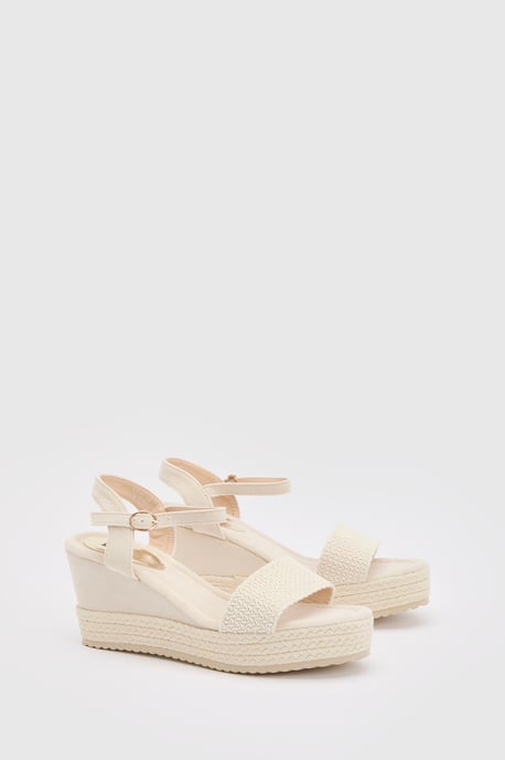 Amelie Textile Platform Open Toe Wedge Sandals - Image 3