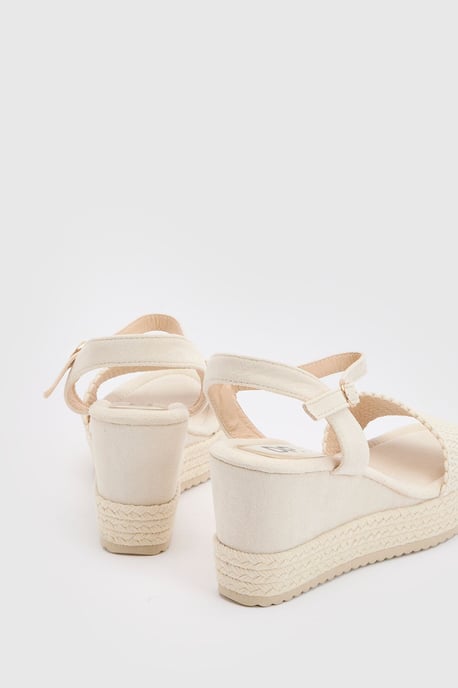 Amelie Textile Platform Open Toe Wedge Sandals - Image 4