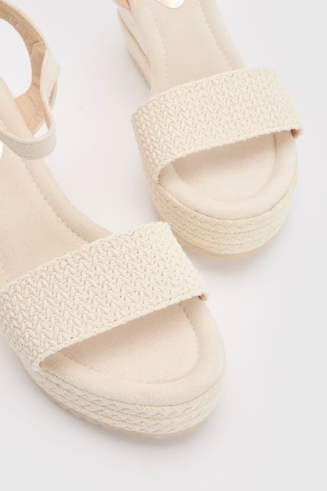 Amelie Textile Platform Open Toe Wedge Sandals - Image 5