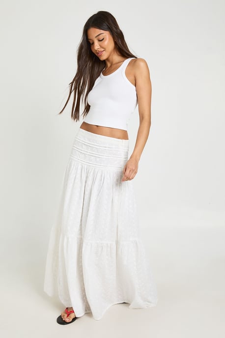 Broderie Maxi Tiered Skirt - Image 3