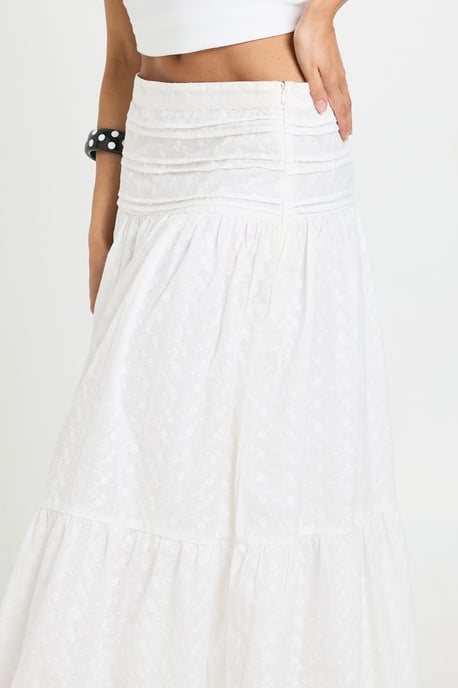 Broderie Maxi Tiered Skirt - Image 4