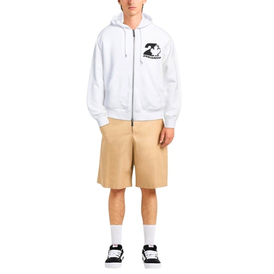 Dsquared2 Cool Fit Maple Leaf Logo Witte Hoodie - Image 4