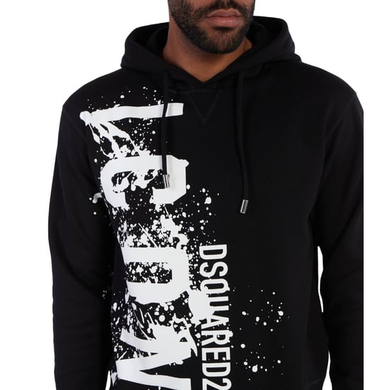 Dsquared2 Cool Fit Icon Splash Logo Svart Hoodie - Image 4