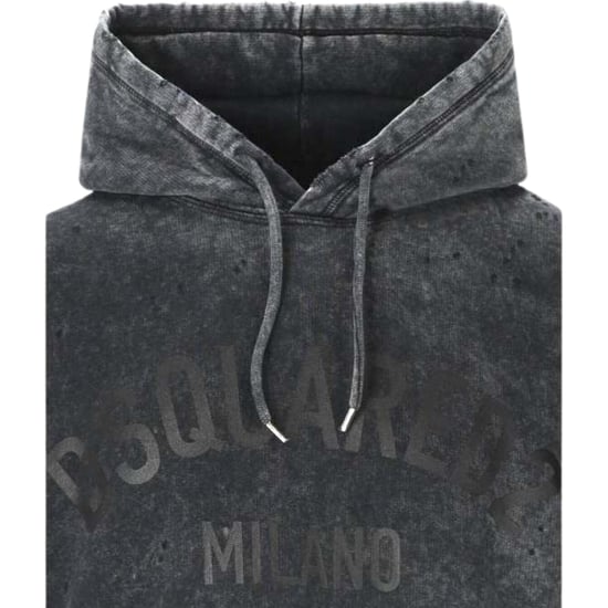 Dsquared2 Milano Destroyed Faded Look Grey Hoodie - Image 3