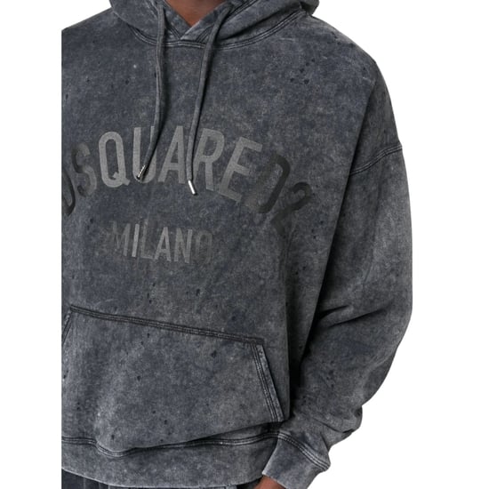 Dsquared2 Milano Destroyed Faded Look Grey Hoodie - Image 5