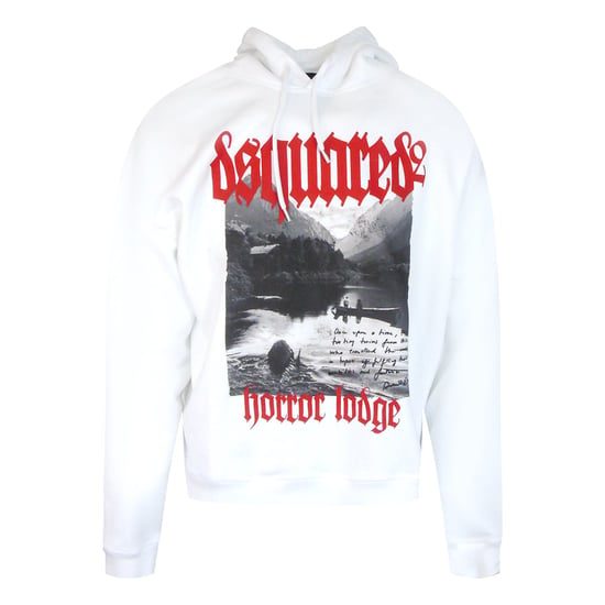 Dsquared2 Grafiskt Tryckt Hoodie Vit - Image 1