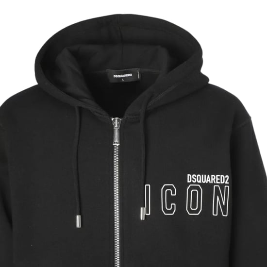 Dsquared2 Icon Outline Logo Zip Black Hoodie - Image 3