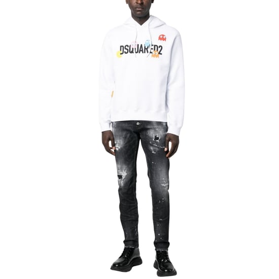 Dsquared2 Pac Man Cool Fit Witte Hoodie - Image 5