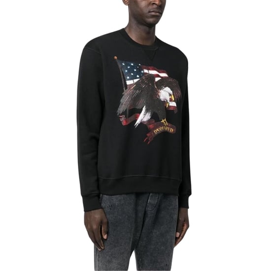 Dsquared2 Trui Met Amerikaanse Adelaarmotief, Zwarte Ronde Hals - Image 2