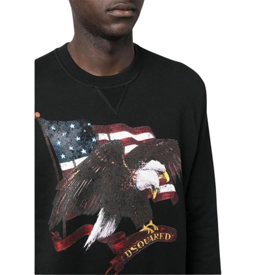 Dsquared2 Trui Met Amerikaanse Adelaarmotief, Zwarte Ronde Hals - Image 4