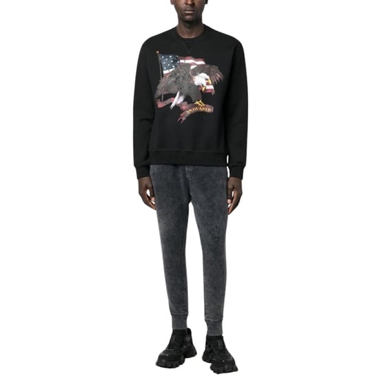 Dsquared2 Trui Met Amerikaanse Adelaarmotief, Zwarte Ronde Hals - Image 5