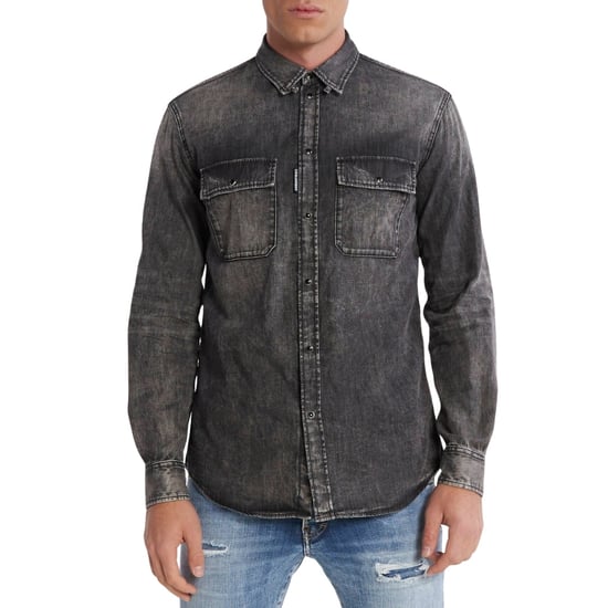 Dsquared2 Regular Fit Vervaagd Zwart Denim Shirt - Image 2