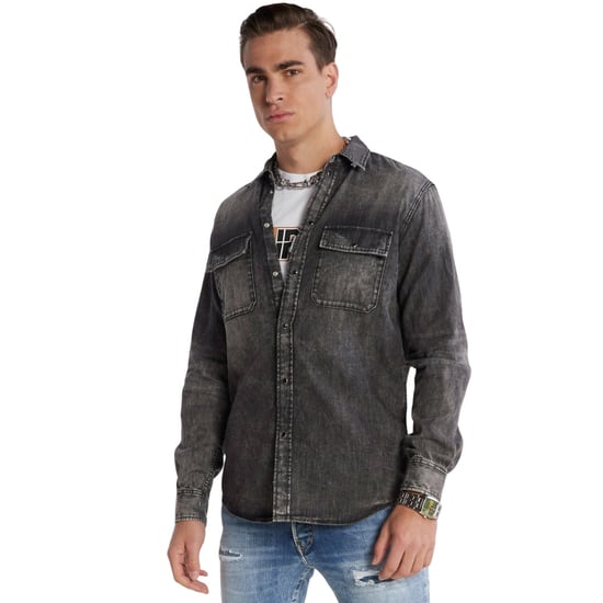 Dsquared2 Regular Fit Vervaagd Zwart Denim Shirt - Image 3