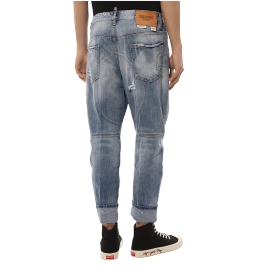 Dsquared2 Worn Patchwork Relaxed Fit Blauwe Jeans - Image 3