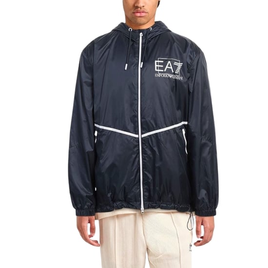 Ea7 Navy Blue Hooded Jacket - Image 2