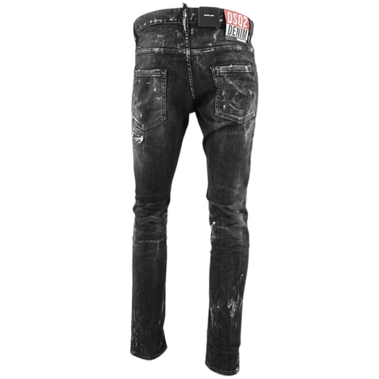 Dsquared2 Skater Jean Destroyed Paint Effect Black Jeans - Image 2