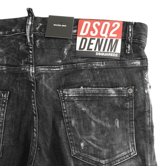 Dsquared2 Skater Jean Destroyed Paint Effect Black Jeans - Image 4