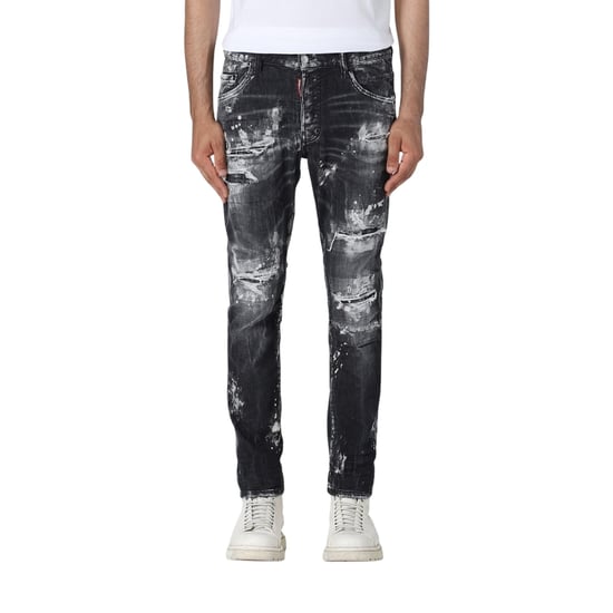 Dsquared2 Skater Jean Destroyed Paint Effect Black Jeans - Image 5
