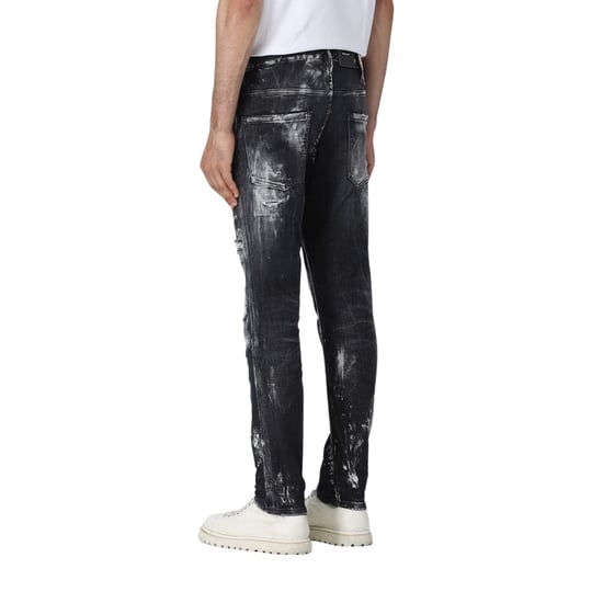 Dsquared2 Skater Jean Destroyed Paint Effect Black Jeans - Image 6