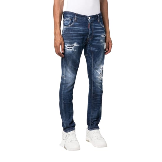 Dsquared2 Tikdy Biker Jean Worn Reinforced Wash Blue Jeans - Image 2