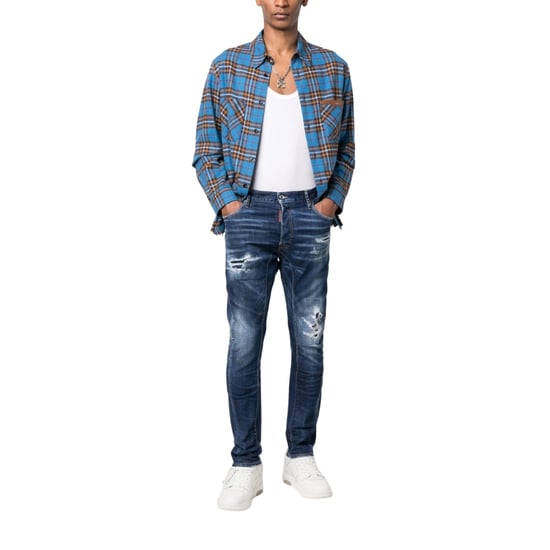 Dsquared2 Tikdy Biker Jean Worn Reinforced Wash Blue Jeans - Image 3