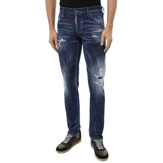 Dsquared2 Slim Jeans Blekta Slitna Blå Jeans - Image 3