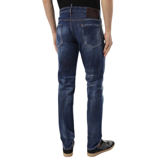 Dsquared2 Slim Jeans Blekta Slitna Blå Jeans - Image 4