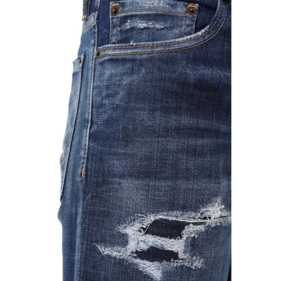 Dsquared2 Slim Jeans Blekta Slitna Blå Jeans - Image 5
