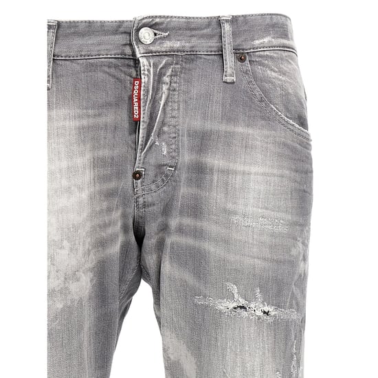 Dsquared2 Sexy Twist Jeans, Gedragen En Vervaagde Stijl, Grijze Jeans - Image 3